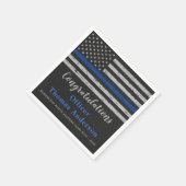Thin Blue Line Flag Police Officer Afstuderen Napk Servet (Hoek)