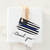 Thin Blue Line Flag Police Officer Dank u Bedankjes Labels (In situ)