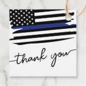 Thin Blue Line Flag Police Officer Dank u Bedankjes Labels (Achterkant)