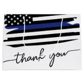 Thin Blue Line Flag Police Officer Dank u Groot Cadeauzakje (Voorkant)