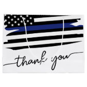 Thin Blue Line Flag Police Officer Dank u Groot Cadeauzakje (Achterkant)