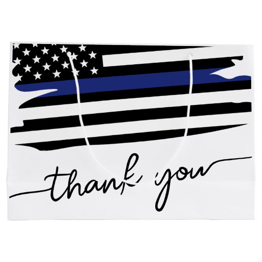 Thin Blue Line Flag Police Officer Dank u Groot Cadeauzakje (Achterkant)