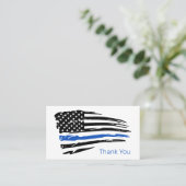 Thin Blue Line Flag Police Officer Dank u Visitekaartje (Staand voorkant)