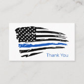 Thin Blue Line Flag Police Officer Dank u Visitekaartje (Voorkant)