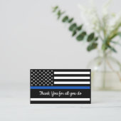 Thin Blue Line Flag Police Officer Dank u Visitekaartje (Staand voorkant)