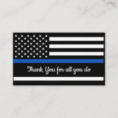 Thin Blue Line Flag Police Officer Dank u Visitekaartje (Voorkant)