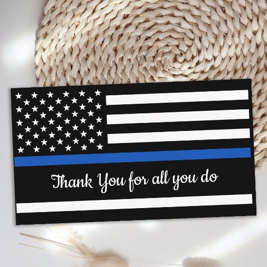 Thin Blue Line Flag Police Officer Dank u Visitekaartje