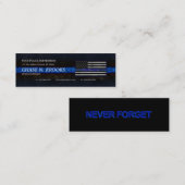 Thin Blue Line Flag Police Officer Mini Visitekaartje (Voorkant / Achterkant)