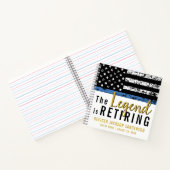 Thin Blue Line Flag Police Retirement Guest Book Notitieboek (Binnen)