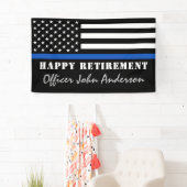Thin Blue Line Flag Police Retirement Party Banner (Insitu)