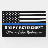 Thin Blue Line Flag Police Retirement Party Banner (Horizontaal)