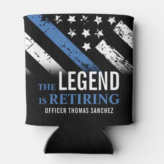Thin Blue Line Flag Police Retirement Party Blikjeskoeler (Achterkant)