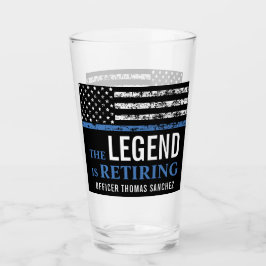 Thin Blue Line Flag Police Retirement Party Glas