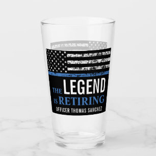 Thin Blue Line Flag Police Retirement Party Glas