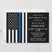 Thin Blue Line Flag Police Retirement Party Kaart (Voorkant)