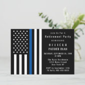 Thin Blue Line Flag Police Retirement Party Kaart (Staand voorkant)