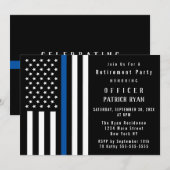 Thin Blue Line Flag Police Retirement Party Kaart (Voorkant / Achterkant)