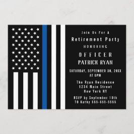 Thin Blue Line Flag Police Retirement Party Kaart
