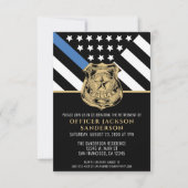 Thin Blue Line Flag Police Retirement Party Kaart (Voorkant)