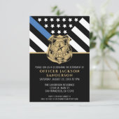 Thin Blue Line Flag Police Retirement Party Kaart (Staand voorkant)