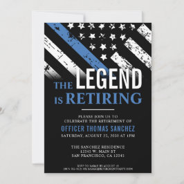 Thin Blue Line Flag Police Retirement Party Kaart