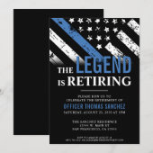 Thin Blue Line Flag Police Retirement Party Kaart (Voorkant / Achterkant)