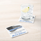 Thin Blue Line Flag Police Retirement Party Kartonnen Onderzetters (Insitu)