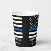 Thin Blue Line Flag Police Retirement Party Papieren Bekers (Rechts)