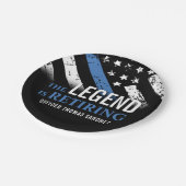 Thin Blue Line Flag Police Retirement Party Papieren Bordje (Gekanteld)