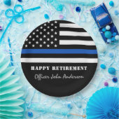 Thin Blue Line Flag Police Retirement Party Papieren Bordje (Feest)