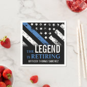 Thin Blue Line Flag Police Retirement Party Servet (Insitu)