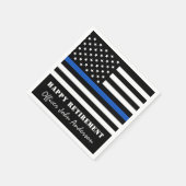 Thin Blue Line Flag Police Retirement Party Servet (Hoek)