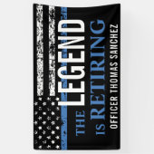 Thin Blue Line Flag Police Retirement Party Spandoek (Verticaal)