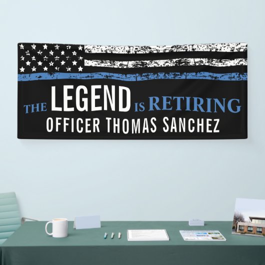 Thin Blue Line Flag Police Retirement Party Spandoek (Beurs)