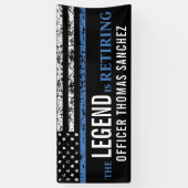 Thin Blue Line Flag Police Retirement Party Spandoek (Verticaal)