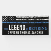 Thin Blue Line Flag Police Retirement Party Spandoek (Horizontaal)