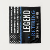 Thin Blue Line Flag Police Retirement Party Wandkleed (Voorkant)
