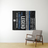Thin Blue Line Flag Police Retirement Party Wandkleed (In Situ (horizontaal))