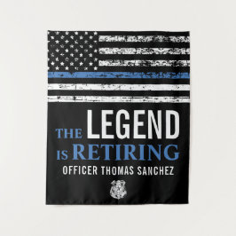 Thin Blue Line Flag Police Retirement Party Wandkleed