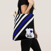 Thin Blue Line Flag Police Wife Badge Tote Bag (Dichtbij)