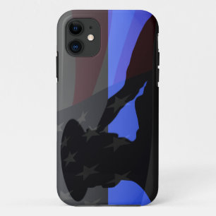 Thin Blue Line - Flag Salute iPhone 11 Hoesje