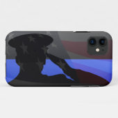 Thin Blue Line - Flag Salute Case-Mate iPhone Case (Achterkant (horizontaal))
