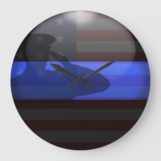 Thin Blue Line - Flag Salute Grote Klok (Voorkant)