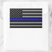 THIN BLUE LINE FLAG SUPPORT POLITION RECHTHOEKIGE STICKER (Tas)