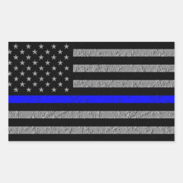 THIN BLUE LINE FLAG SUPPORT POLITION RECHTHOEKIGE STICKER