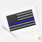 THIN BLUE LINE FLAG SUPPORT POLITION RECHTHOEKIGE STICKER (Envelop)