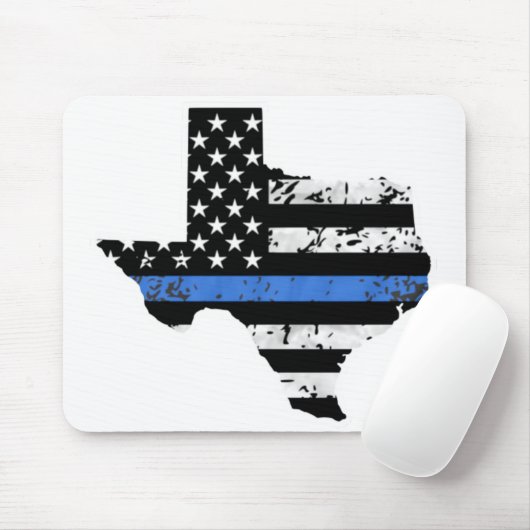 Thin blue line flag Texas Muismat (Met muis)