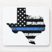Thin blue line flag Texas Muismat (Voorkant)