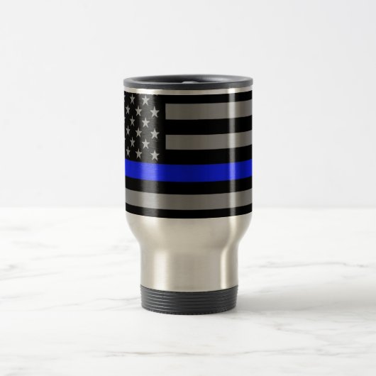 Thin Blue Line Flag Travel Mug Reisbeker (Center)