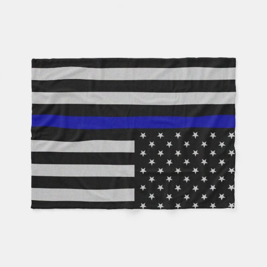 Thin Blue Line Fleece Blanket Deken (Voorkant (Horizontaal))